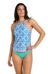 24TH & OCEAN BEACHSIDE TILE HIGH NECK TANKINI - tankini tops - 24TH & OCEAN