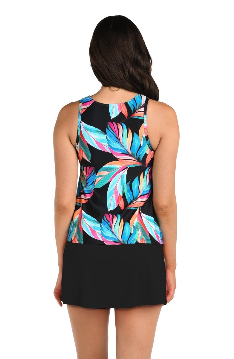 24TH & OCEAN MOONLIT LEAF HIGH NECK TANKINI - tankini tops - 24TH & OCEAN