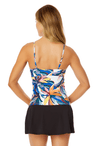 ANNE COLE RIVIERA FLORAL UNDERWIRE DRAPE TANKINI TOP - tankini tops - ANNE COLE