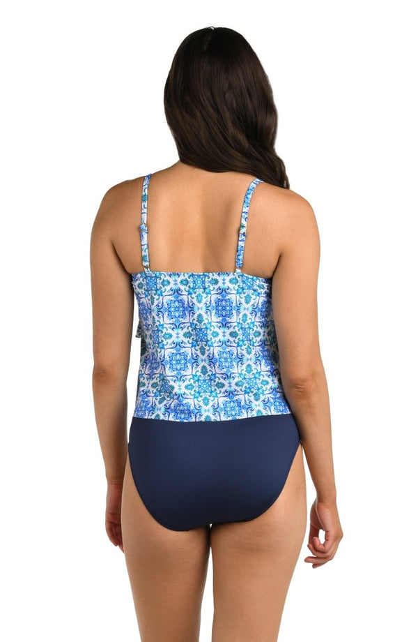 BEACHSIDE TILE TIERED TANKINI TOP - tankini tops - 24TH & OCEAN