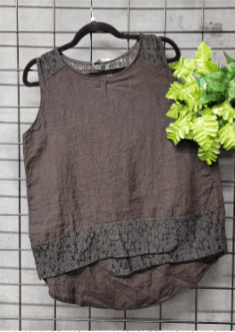 BEYOND CAPRI LINEN TANK WITH LACE BACK - tops - PLUM LOCO