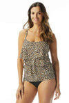 COCO REEF WILD CHEETAH AURA RUFFLE BRA SIZE TANKINI TOP - tankini tops - COCO REEF