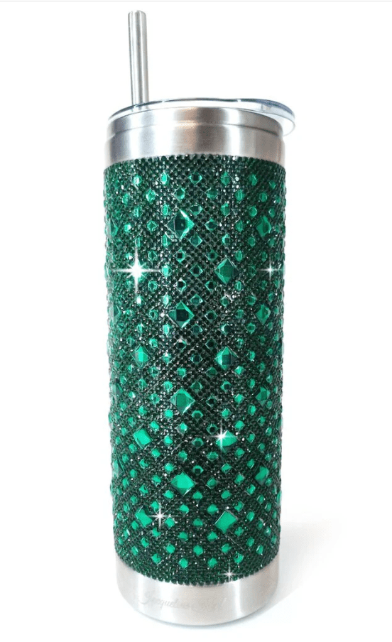 JACQUELINE KENT GREEN ENVY CRYSTAL TUMBLER - ACCESSORIES - JACQUELINE KENT