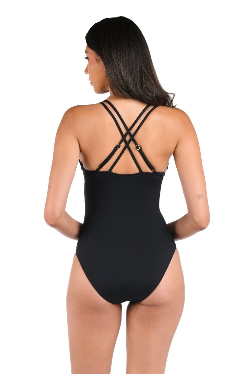 LA BLANCA ISLAND GODDESS LACE UP UW ONE PCE - one piece - LA BLANCA