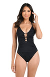 LA BLANCA ISLAND GODDESS LACE UP UW ONE PCE - one piece - LA BLANCA