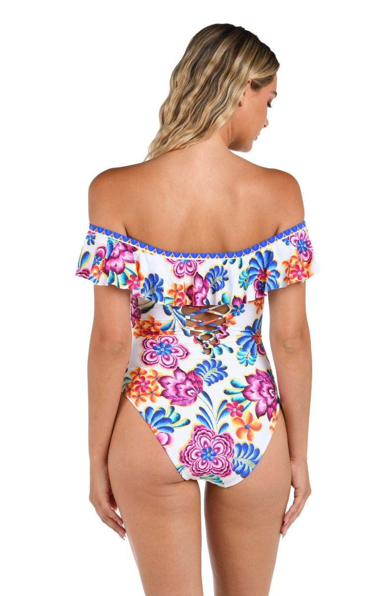 LA BLANCA PARDISO OFF THE SHOULDER RUFFLE MAILLOT - one piece - LA BLANCA