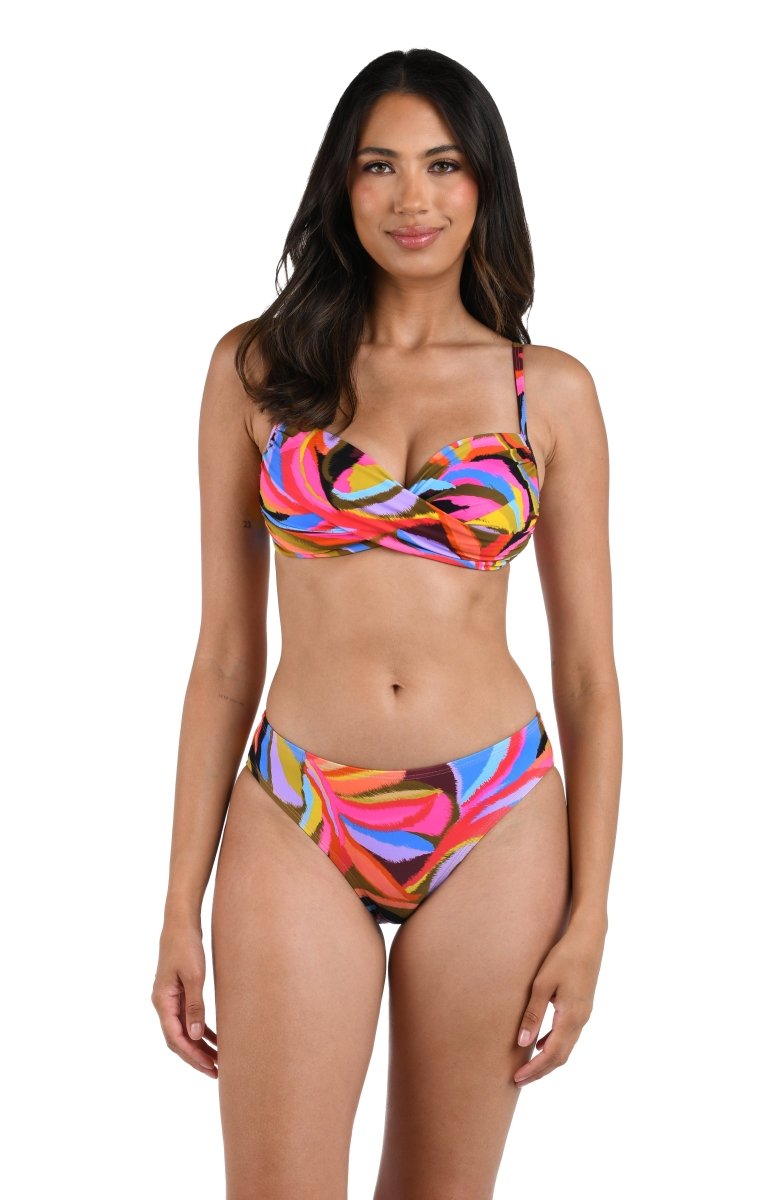 LA BLANCA TROPIC WAVES CROSS OVER BRA TOP - bikini tops - LA BLANCA