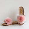 LADIES FASHION NOVELTY POM POM SLIDE SANDALS - sandals - La - a Sole