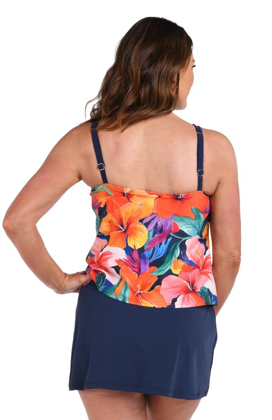 MAXINE HIBISCUS HI NECK TANKINI - tankini tops - MAXINE