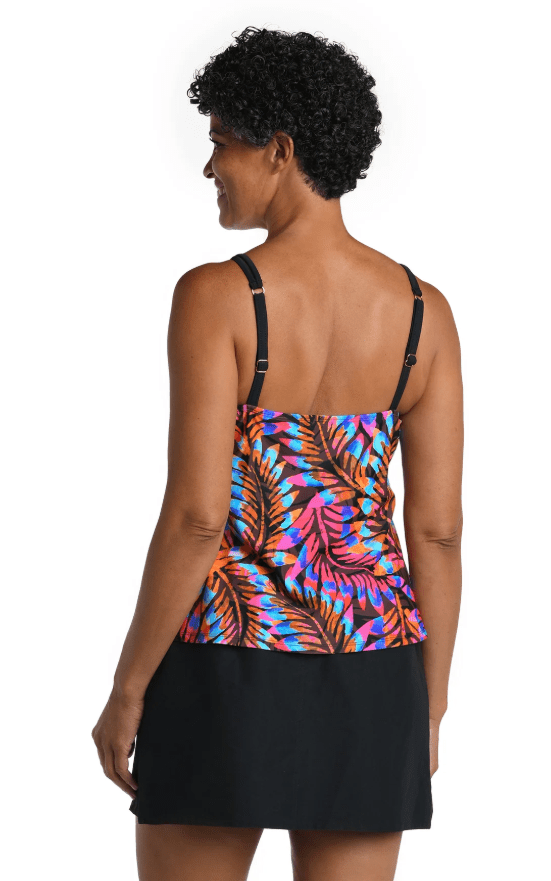 MAXINE JUNGLE PALM HIGH NECK TANKINI TOP - tankini tops - MAXINE