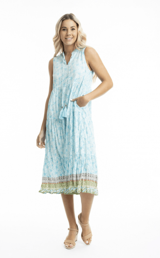 ORIENTIQUE ALGARVE SLEEVELESS COTTON BOHO DRESS - dresses - ORIENTIQUE