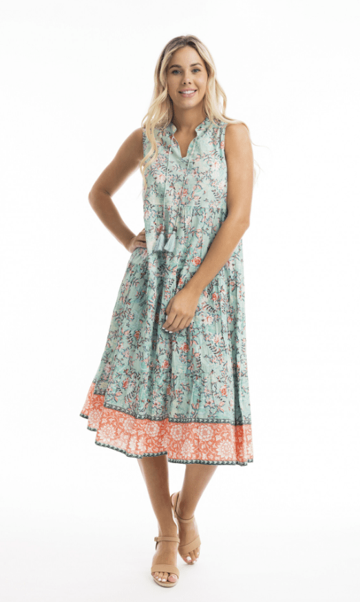 ORIENTIQUE COTTON SLEEVELESS BOHO DRESS - dresses - ORIENTIQUE