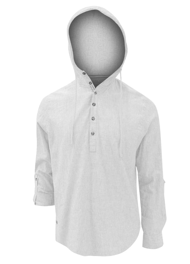 POINT ZERO COTTON/LINEN POPOVER SHIRT - tops - POINT ZERO