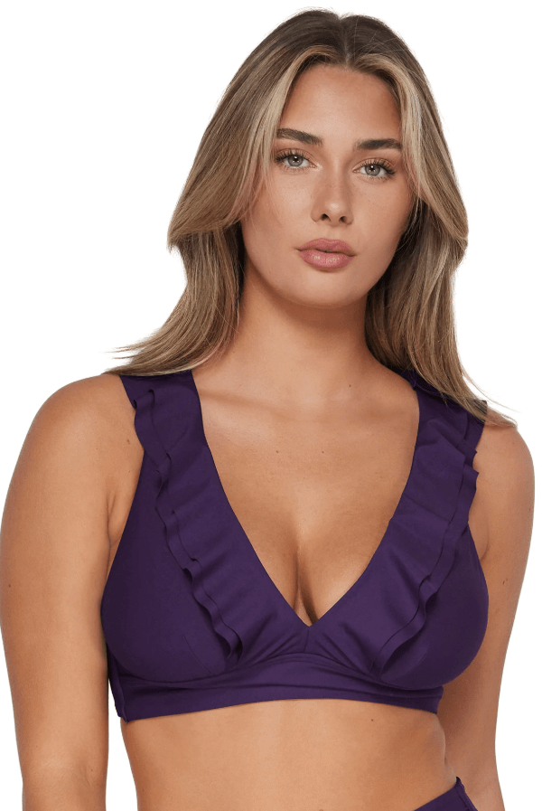 SUNSETS WILLA WIRELESS PLUS CUP RUFFLE BIKINI TOP - bikini tops - SUNSETS