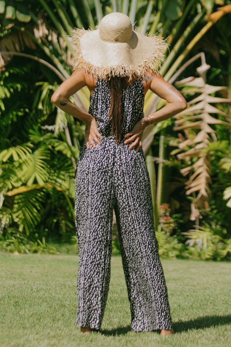 TRIBAL PRINTED BUTTON FRONT JUMPSUIT - bottoms - TRIBAL