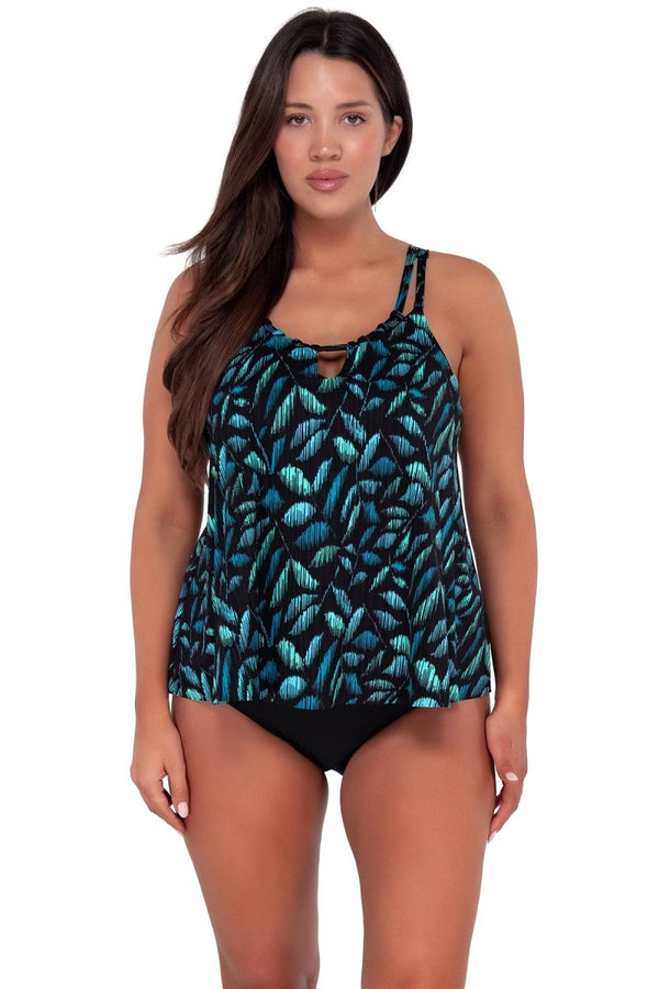 SUNSETS ESCAPE PRINTED SADIE TANKINI TOP - tankini tops - SUNSETS