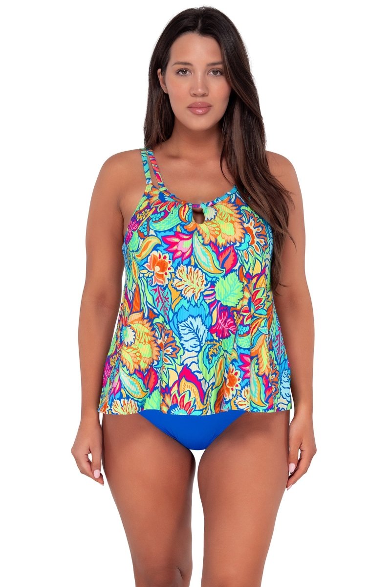 SUNSETS ESCAPE PRINTED SADIE TANKINI TOP - tankini tops - SUNSETS