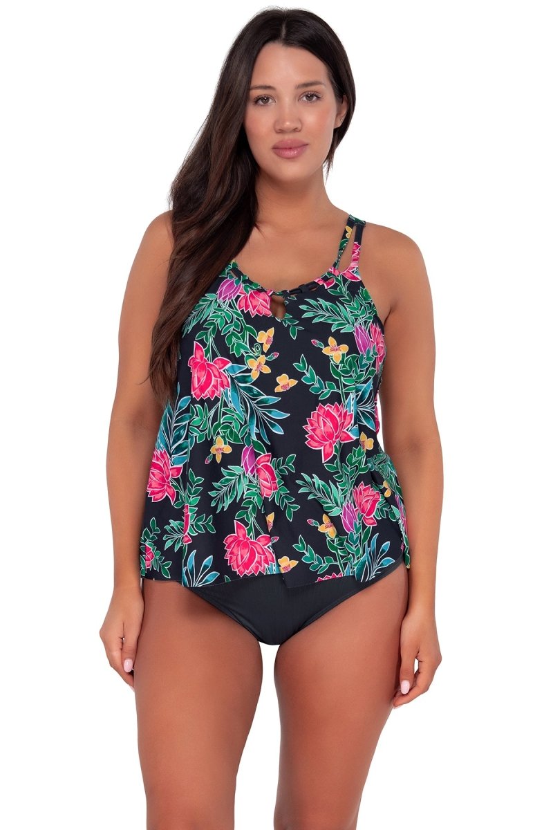 SUNSETS ESCAPE PRINTED SADIE TANKINI TOP - tankini tops - SUNSETS