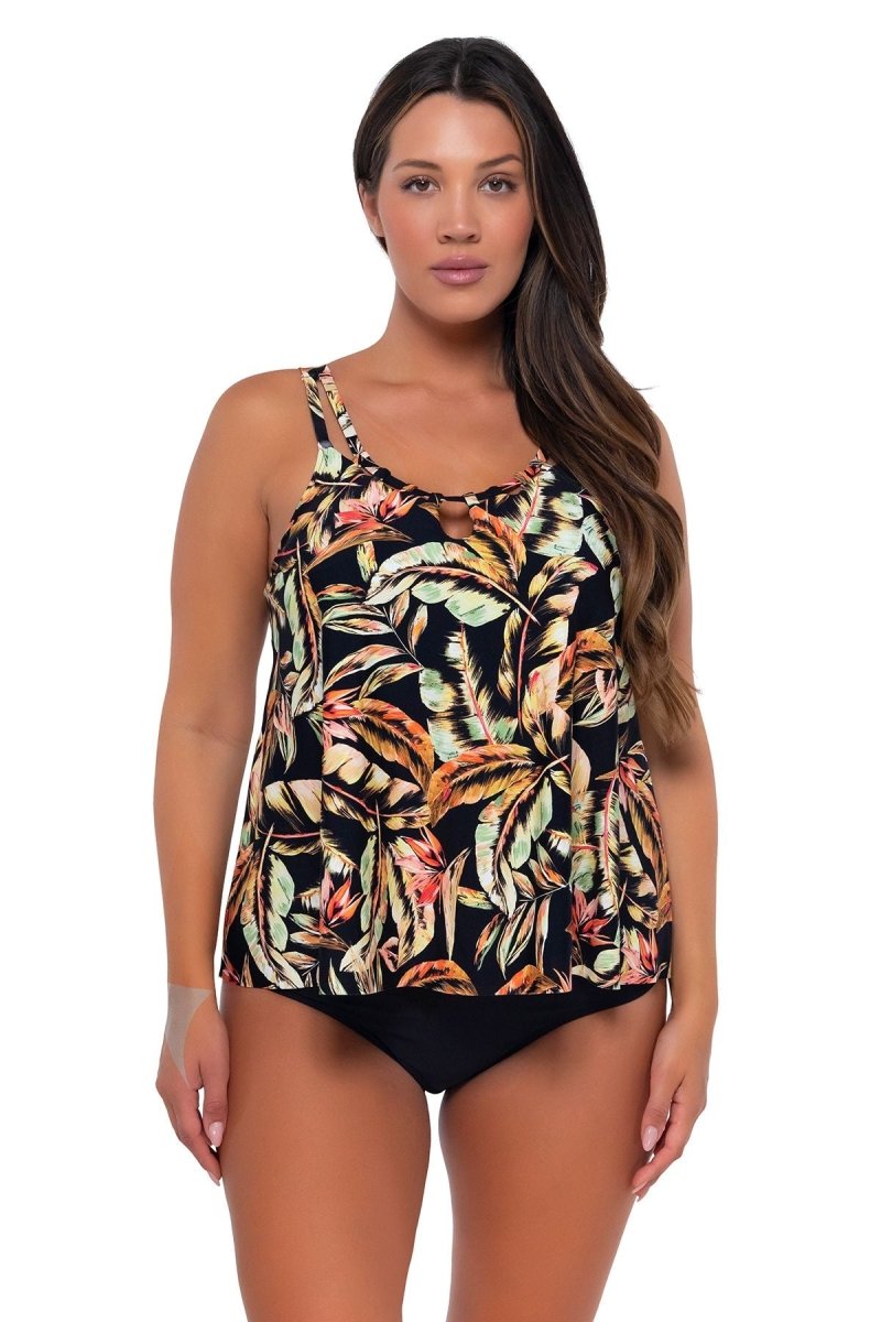 SUNSETS ESCAPE PRINTED SADIE TANKINI TOP - tankini tops - SUNSETS